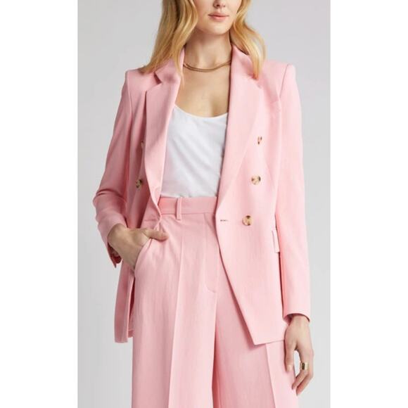 BOSS Jatera Double Breasted Blazer Jacket Pink Dahlia Classic Office US 6 NWT - Picture 3 of 16
